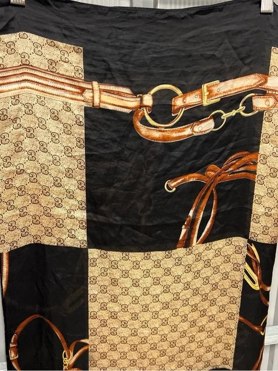 Vintage Gucci Silk Scarf Rare Print Made In Italy - Picture 4 of 6